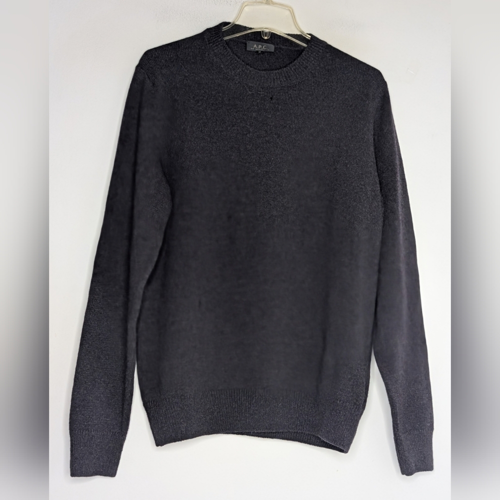 A.P.C. Marcus Crewneck Wool Sweater in Purple Men's Size Medium